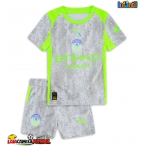 Camisa de Futebol Manchester City Equipamento Alternativo Infantil 2025-26 Manga Curta (+ Calças curtas)